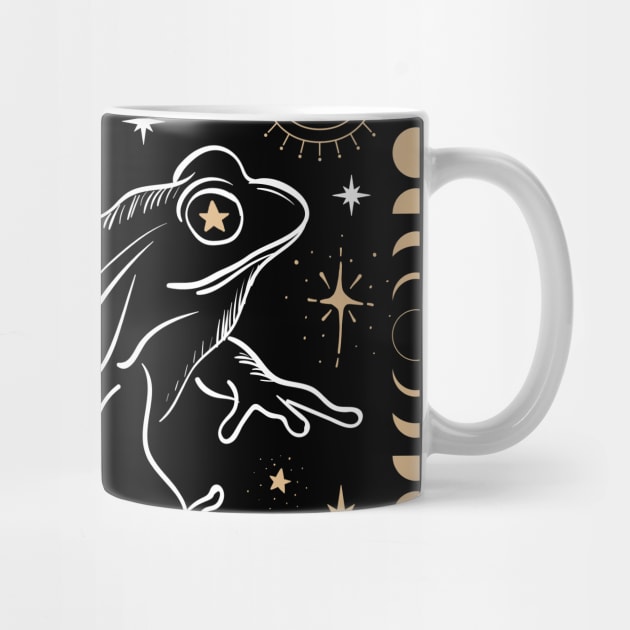 Witchy Frog Under Moon Phases,  Dark Academia Magician, Cottagecore Fairy Magic by Ministry Of Frogs